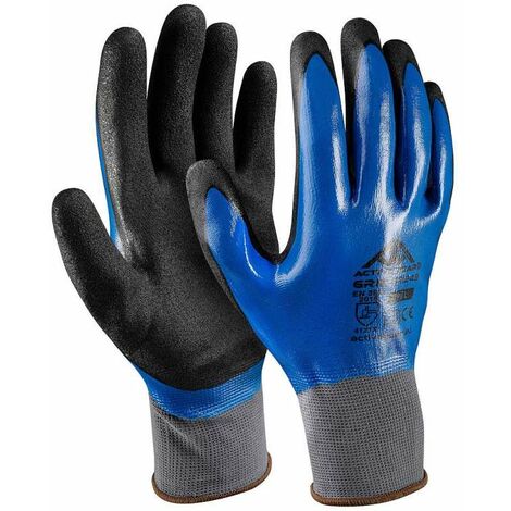 Gants imperméables active grip G3250 – Taille 10 – Enduction totale nitrile pour environnements huileux – Résistance à l'abrasion