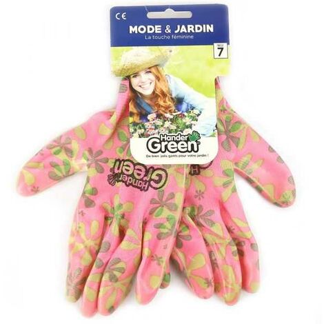 Gants imprimés féminin. Travaux jardin. Taille 7. HanderGreen®