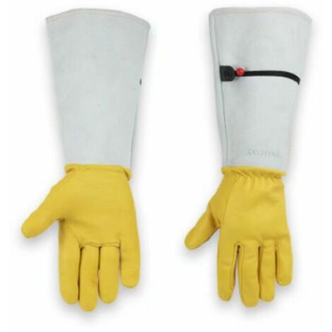 Gants Jardinage Femme/ Homme Longs, Gants De Jardinage Cuir, Gants De Jardinage résistants aux épines, Gants De Jardinage Avec Protection De L'avant-bras Pour Désherbage, Cueillette, Taille-L
