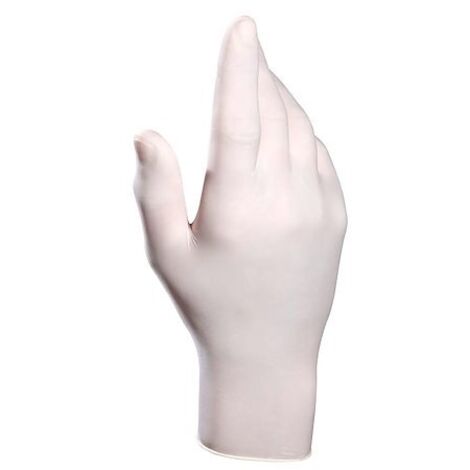 Gants jetables à usage alimentaire Mapa Solo 988, latex poudré, blanc - Boîte de 100 gants - Taille 7