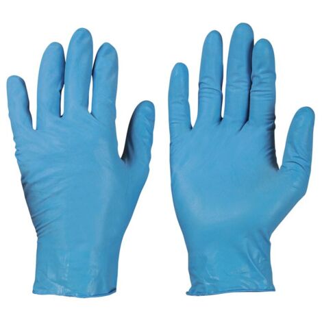 Gants jetables en nitrile Bleu  Sans poudre  Taille: 10(Box a100St.)