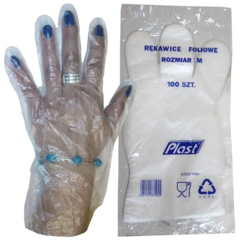 Gants jetables en polyéthylène haute densité (PEHD), taille M, lot de 100.