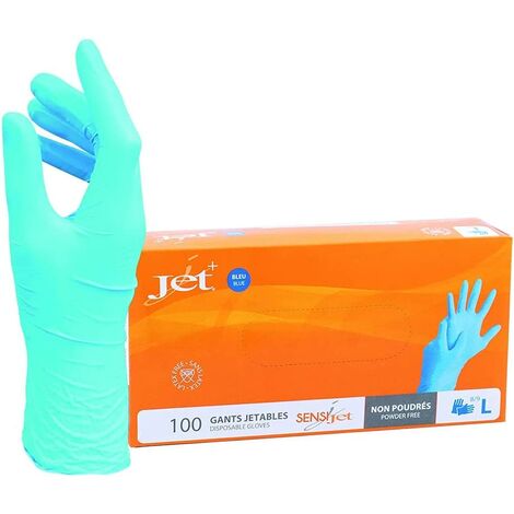 Gants jetables sensijet non poudrÃƒÂ©s Taille L (8/9) - les 100