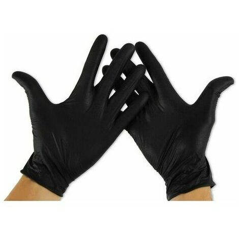Gants jetables,Gants Nitrile Taille L (100 unités), Gants Jetables Nitrile, Gants Nitrile Noir, Gants Jetables Noir, Gants en Nitrile (SANS LATEX)