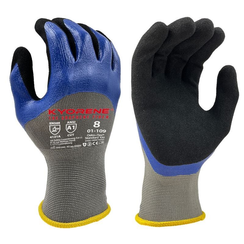 Gants Kyorene 01-109 taille 9, Thermique, 12 Paires, Noir, bleu, gris ( Prix pour Paquet de 12 Paires )