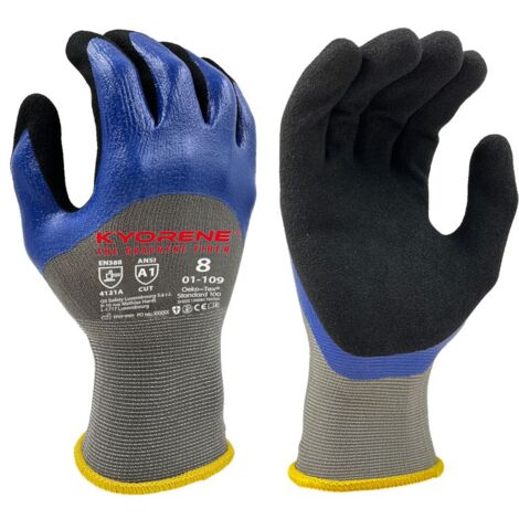 Gants KYORENE 01-109 taille 9, Thermique, 12 Paires, Noir, bleu, gris ( Prix pour Paquet de 12 Paires )