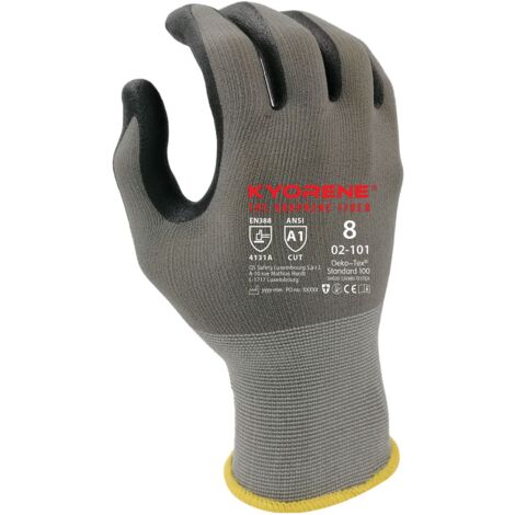 Gants KYORENE 02-101 taille 9, Résistant à l'abrasion/coupures, 12 Paires, Noir, gris ( Prix pour Paquet de 12 Paires )