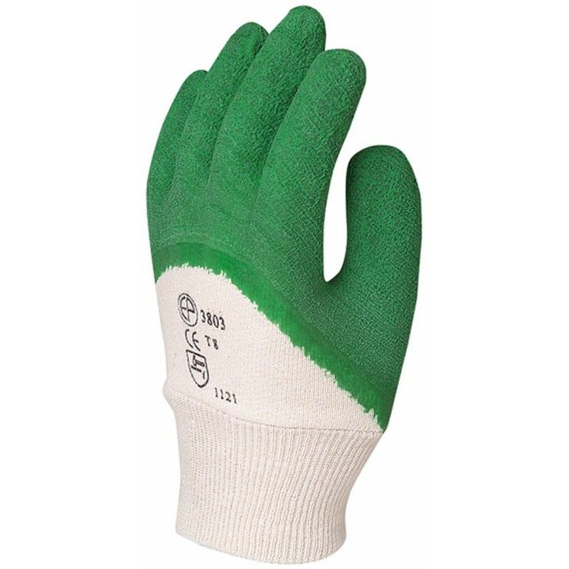 gants manutention vert en latex crêpé eurostrong 3805 (pack de 12) 8 - vert - vert - coverguard