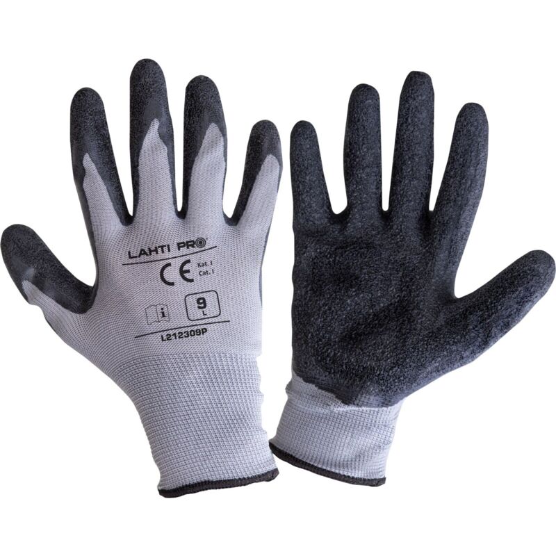 Jardibricodeco - Gants Latex Gris-noir L212208p, 12 Paires, '8', Ce, Lahti