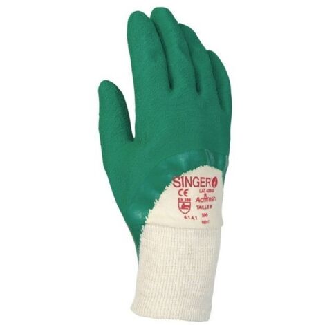 Gants latex t8 vert s/interlock