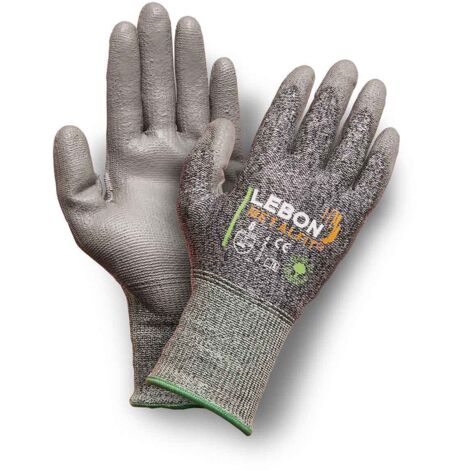 Gants Lebon Protection taille 10, L, Résistant aux coupures, Noir/gris ( Prix pour 1 paire )