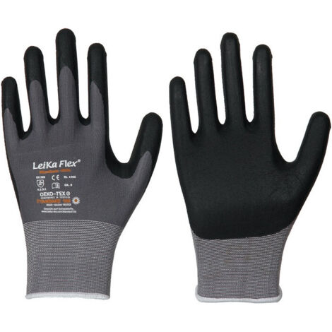 Gants LeiKaFlex 1466 taille 10 gris EN420+EN388 PSA II LEIPOLD (Par 12)