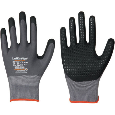 Gants LeiKaFlex 1467 taille 8 gris EN 420+ EN 388+EN 407 PSA II LEIPOLD (Par 12)