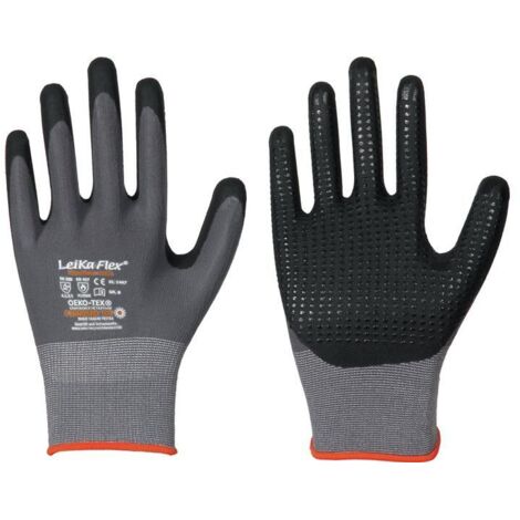 Gants LeiKaFlex 1467 taille 9 gris EN 420+ EN 388+EN 407 PSA II LEIPOLD (Par 12)