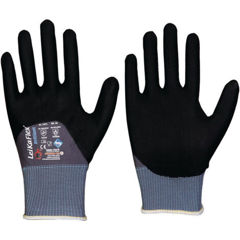 Gants LeikaFlex® Brilliant Taille 10 gris/noir PSA II 12 PA LEIPOLD (Par 12)