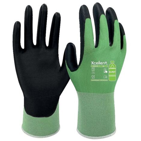 Gants manipulation fine enduction polyuréthane - 18-001EF - sachet de 12 paires Taille 6 - XCELLENT