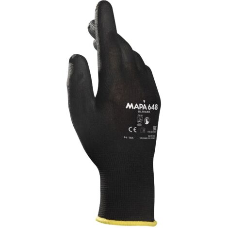 Gants Mapa ULTRANE 648 taille 6, Bonne dextérité, 1 Paire, Noir ( Prix pour 1 paire )
