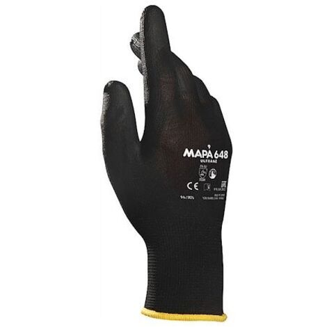 Gants Mapa ULTRANE 648 taille 9, Bonne dextérité, 1 Paire, Noir ( Prix pour 1 paire )