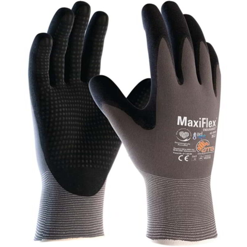 FP - Gant MaxiFlex Endurance with ad-apt 42-844 taille 8 gris/noir nylon avec un revêtement en nitrile en 388 catégorie epi ii