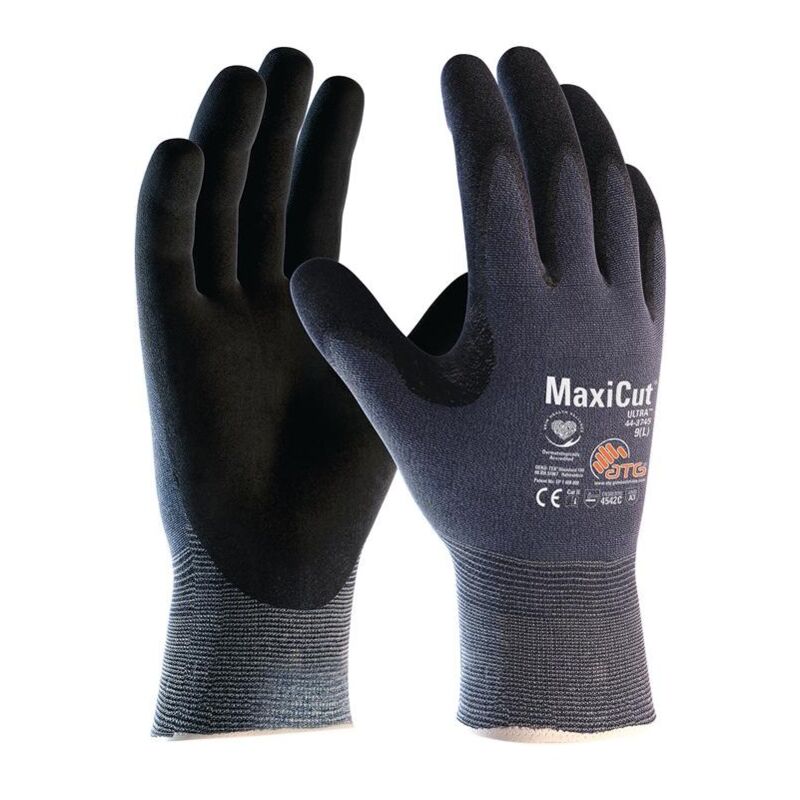 Gant de protection contre les coupures MaxiCut Ultra 44-3745HCT taille 9 bleu/noir en 388 catégorie epi ii nylon/fibre de verre/UHMWPE