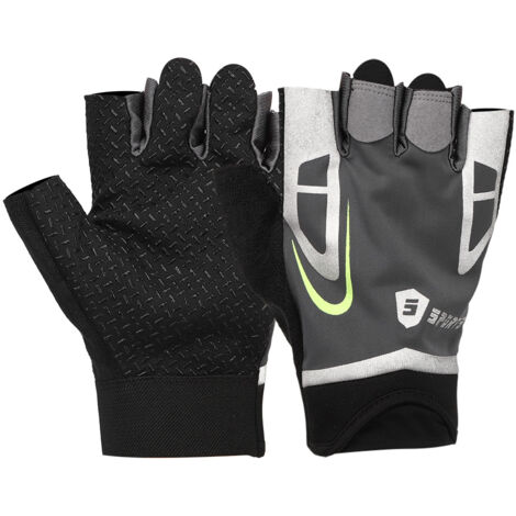 Gants mi-doigts Fitness Unisex Antidérapants Respirables pour Vélo Yoga Entraînement (XL)