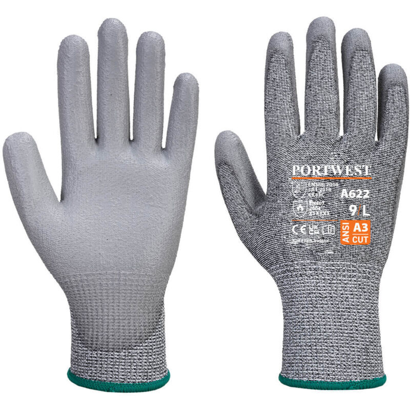 Portwest Handschuhe Mr Handfläche Pu Schnittschutz Grau S - Größe 7