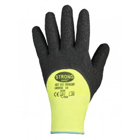Gants NEONGRIP Taille 11 jaune fluo/noir EN 420.EN 388 PSA II STRONGHAND (Par 12)