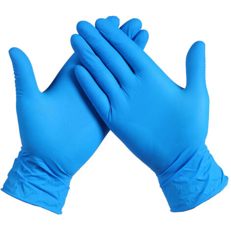 Gants Nitrile - 100 Pièces - Sans Poudre - Sans Latex - Hypoallergéniques - Certifiés Contact Alimentaire