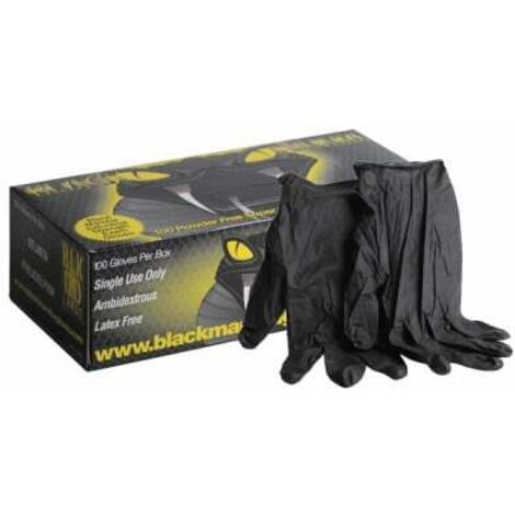 Gants nitrile jetable noir M T7/8 (X 100) - BLACK MAMBA : GANTSBLACKMAMBAM T7/8