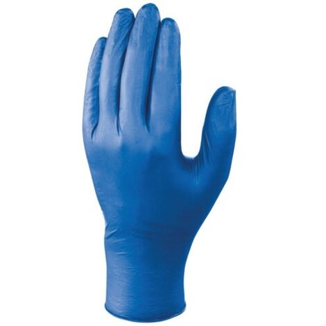 Gants nitrile jetables non poudrés DELTA PLUS V1420B10009 étanches lisses, 0,06 mm, longueur 240 mm, lot de 100