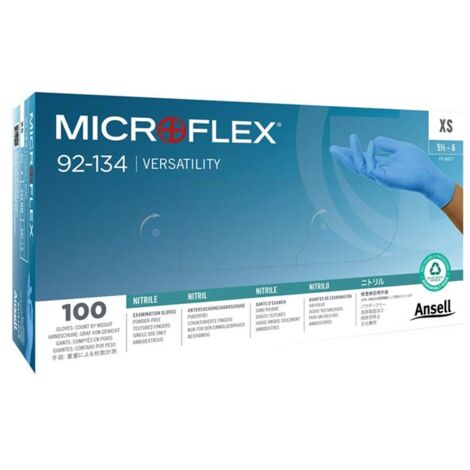 Gants Nitrile Microflex 92-134 Taille M boite de 100 Ansell