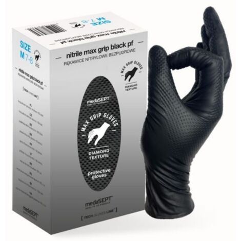 GANTS NITRILE RENFORCÉS MAX GRIP NOIR TAILLE XXL - REK GU MG XX