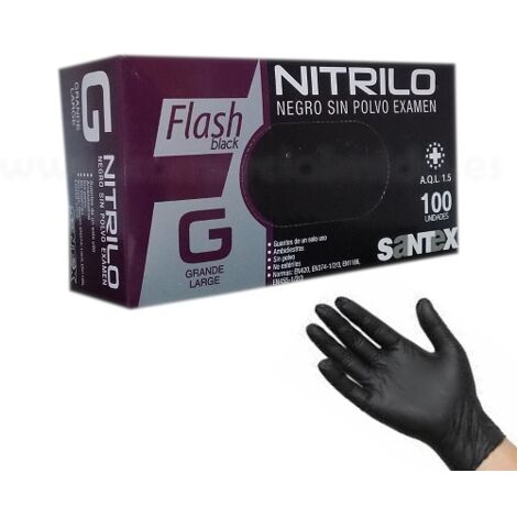 Gants nitrile santex flash black sans latex texturés