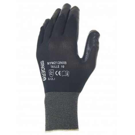 Gants polyamide enduction nitrile sur paume taille 9 - SINGER FRERES