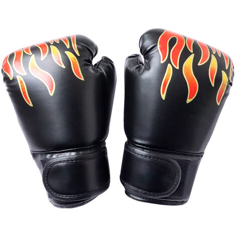 Gants pour Enfants, Gants de Boxe pour Enfants avec Fermeture Petits Gants de Boxe pour Enfants de 3 à 12 Ans Gants d'entraînement 6 onces pour MMA, Muay Thai et Kickboxing, noir