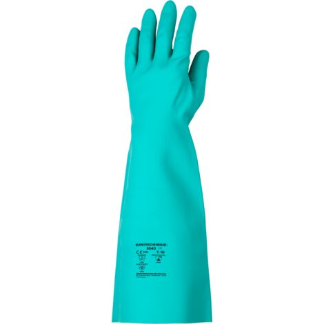 Gants protection chimique 45cm Eurotechnique 5540 (lot de 6) Vert 8