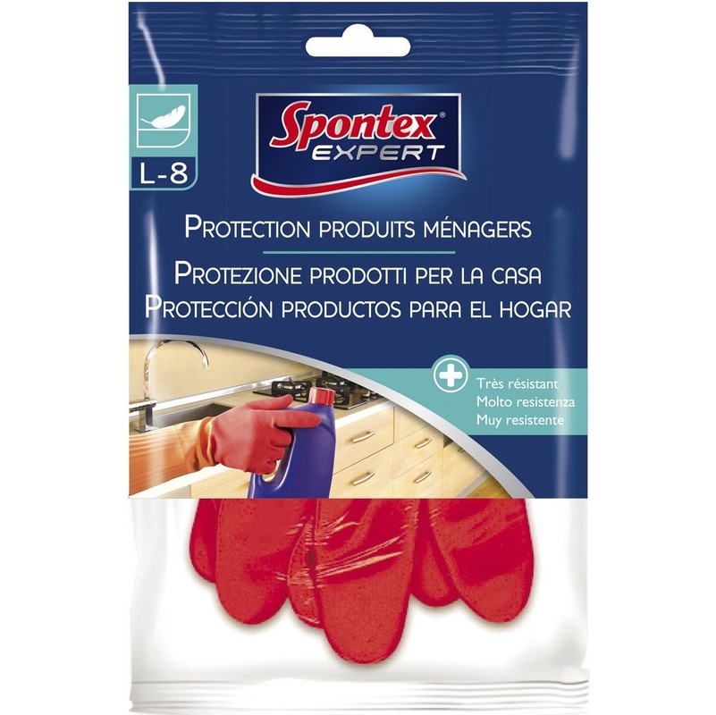 Gants protection produits ménagers Taille: l - Spontex