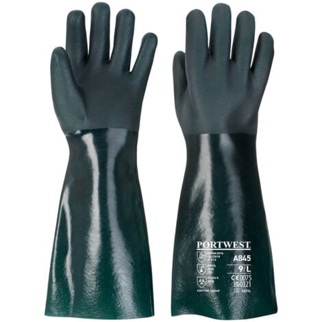 Gants PVC 45cm double trempage vert Taille 10/XL Portwest Vert 10