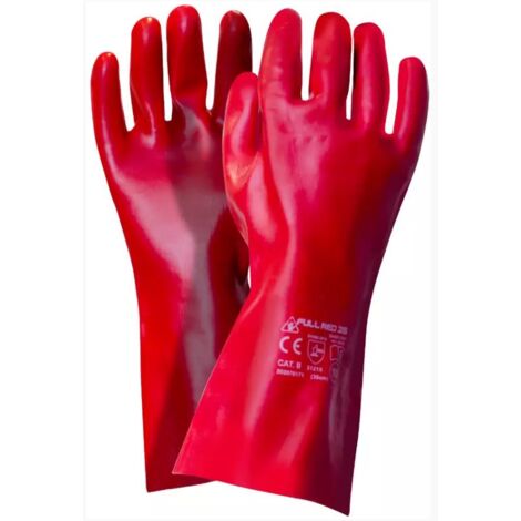 GANTS PVC LONGS ROUGES 35CM - 12 PAIRES - REK GU 0434