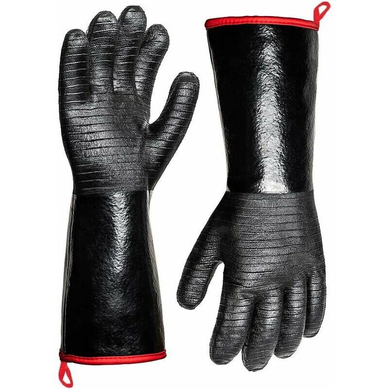 Gants résistants à la chaleur extrême 932 °f pour barbecue, gants imperméables à manches longues pour friteuse, cuisson, four, fumeur, ignifuges,