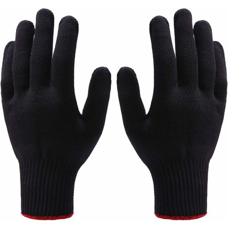 Gants résistants à la chaleur Gants de coiffure Gants en coton (noir) 2 paires