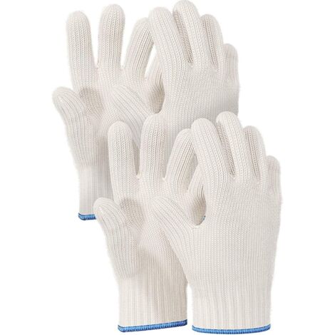 Gants résistants à la chaleur, gants de cuisine, gants de cuisine sans doigts résistants à la chaleur, gants isolants thermiques, gants en coton, gants de cuisine à deux doigts pour le four, blancs, 2