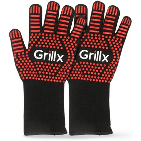 Gants résistants à la chaleur GrillX - 2 pièces - Gants de cuisine - Gants pour barbecue jusqu'à 500 °C - Gants de cuisine - Accessoires Kamado