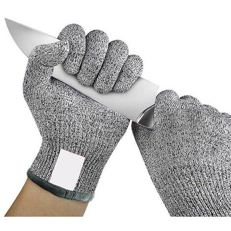 Gants résistants aux coupures de boucher en fil d&39acier inoxydable, Gadgets de cuisine, anti-coupures, résistants aux coups de couteau, 1 paire multifonction,white grey,XL