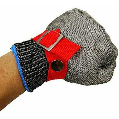 Gants résistants aux coupures de tronçonneuse Gants résistants aux coupures de métal (bord rouge boucle rouge)