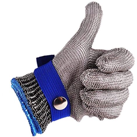 Gants Résistants Aux Coupures En Acier Inoxydable 316L Gant De Travail De Sécurité Niveau 5 Protection (L)