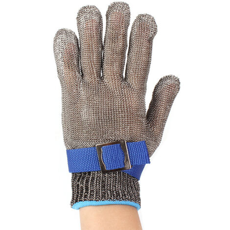 Gants résistants aux coupures en acier inoxydable et fil métallique - Gants de travail pour la cuisine des huîtres, la coupe de la viande, la sculpture du bois et le jardin - Pour homme et femme - 1 p