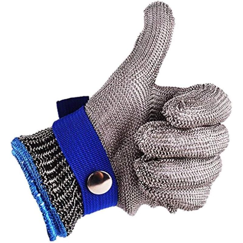 Gants Résistants Aux Coupures En Acier Inoxydable Gant De Travail De Sécurité Niveau 5 Protection (XL)