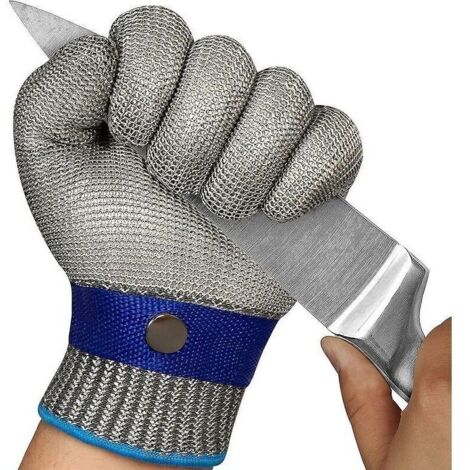 Gants résistants aux coupures Niveau 9 Gants de coupe en treillis métallique en acier inoxydable (XL),de DEBUNS