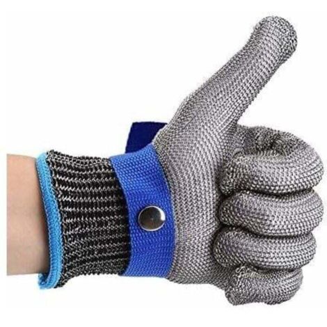 Gants Rsistants Aux Coupures En Acier Inoxydable Gant De Travail De Scurit Niveau 5 Protection (XL),